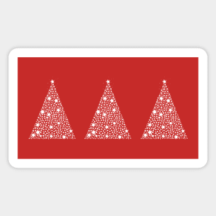 Made of shining white stars elegant Christmas tree Sticker